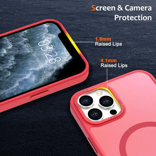 Vista 1076 de Anuck - Funda magnética para iPhone 11 compatible con MagSafe, carcasa trasera mate translúcida dura, borde de TPU, delgada, resistente a impactos