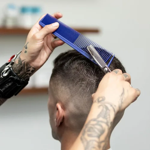 Vista 3 de JOHNNY B. Peine de pelo texturizante de carbono profesional, azul 2 PCS