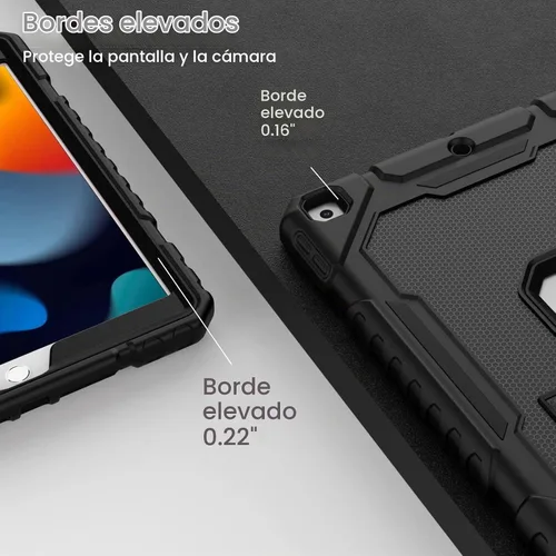Vista 7 de ZoneFoker Funda para iPad de 9ª/8ª/7ª generación 2021/2020/2019 (10.2 pulgadas), Resistente de Servicio Pesado Grado Militar a Prueba de Golpes