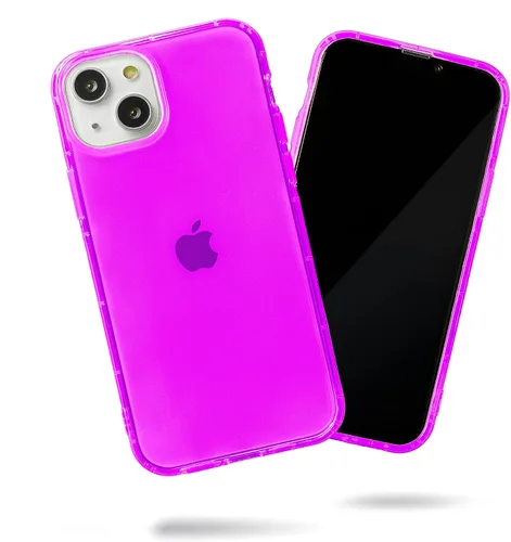 Vista 10 de SteepLab Neon Highlighter - Funda para iPhone 13, funda Grippy Jelly con bolsillos protectores de aire (azul celeste)