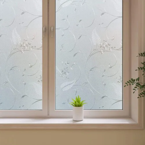 Vista 8 de Película de privacidad esmerilada para ventana, calcomanías decorativas de vinilo para ventana, adhesivos estáticos, sin pegamento, película