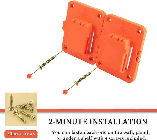 Vista 5 de Soporte de montaje para taladro compatible con taladros Black+Decker 20V Max de iones de litio, herramientas de ABS resistentes para colgar