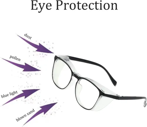 Vista 6 de Gafas de seguridad para hombres y mujeres, gafas de seguridad antivaho cómodas, bloqueo de luz azul, protección UV, enfermeras adultas
