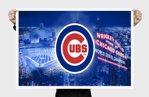 Vista 4 de Póster de béisbol de los Chicago Cubs de béisbol, lienzo deportivo, diseño de arte de pared, decoración del hogar (sin marco, 16 x 24 pulgadas)