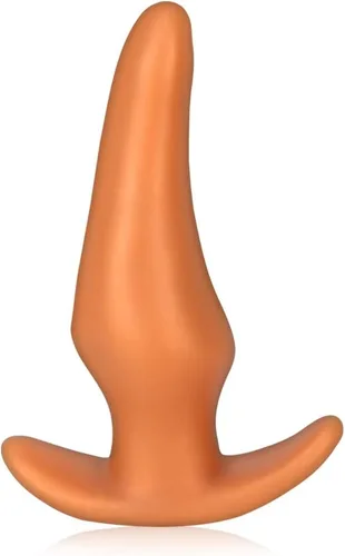Vista 11 de Masturbador de tapón anal suave, tapón de silicona líquida con base de seguridad, consolador anal dorado, dilador de vagina, expansor anal