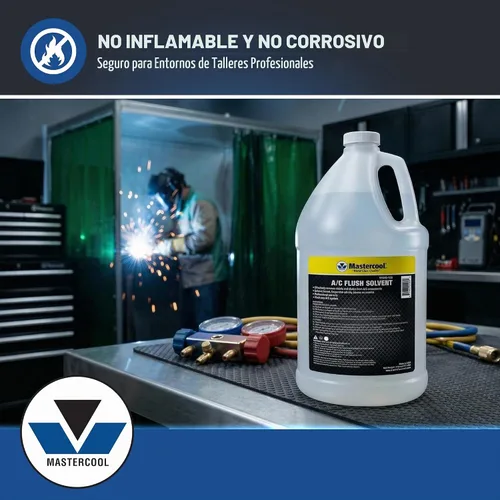 Vista 3 de Mastercool 91049-128 Disolvente de descarga A/C de 1 galón Negro/Amarillo