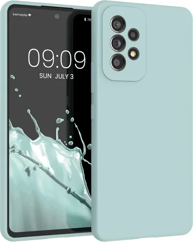 Vista 277 de kwmobile Funda Compatible con Samsung Galaxy A14 5G - Funda de teléfono de TPU y silicona con acabado suave - Verde Lima