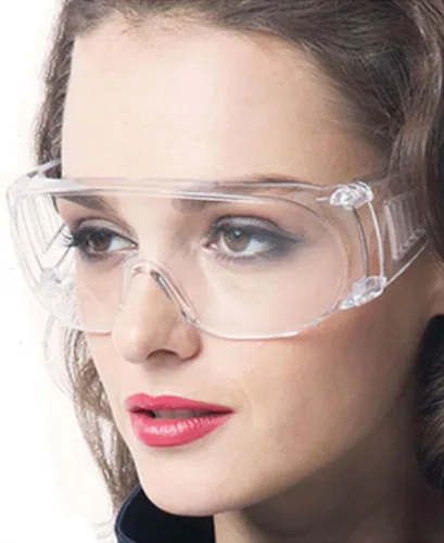 Vista 8 de 2 pares de lentes con listones a prueba de polvo y salpicaduras para uso en construcción, laboratorio y química.