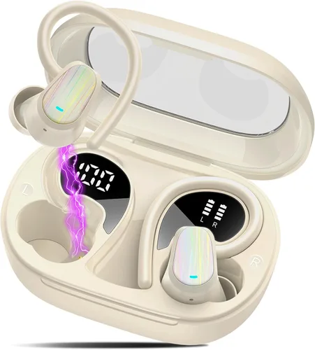 Vista 10 de Auriculares inalámbricos, Bluetooth 5.4 deportivos, auriculares con micrófono ENC con cancelación de ruido, auriculares estéreo de graves profundos