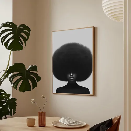 Vista 2 de Póster de personas negras, arte de mujeres afroamericanas, arte minimalista para mujer, impresión de mujer afro, obra de arte moderna, 16 x 24