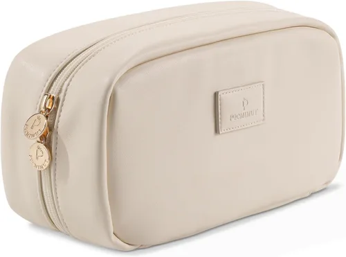 Vista 11 de Pocmimut Bolsa de maquillaje, bolsa de maquillaje plana abierta, accesorios para automóvil, organizador de artículos esenciales de viaje