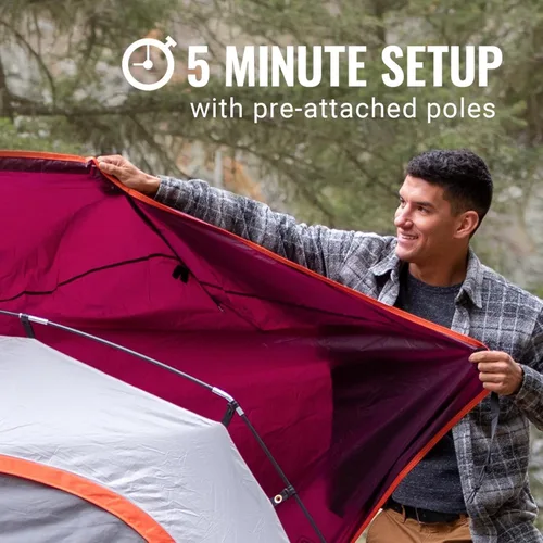 Vista 3 de Coleman Skydome Camping Tent with 5 Minute Setup, 2/4/6/8 Person Weatherproof Tent with Rainfly & Carry Bag, 20% More Headroom Than Traditional