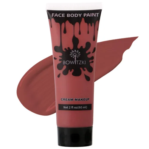 Vista 22 de Bowitzki Pintura facial y corporal de 2 onzas, maquillaje en crema, 2.0 fl oz, pintura facial a base de agua, efectos especiales para adultos, Negro
