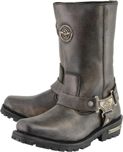 Vista 5 de Milwaukee Leather MBL9361 - Botas de piel para mujer, con arnés clásico, puntera cuadrada, color marrón envejecido, de 11 pulgadas