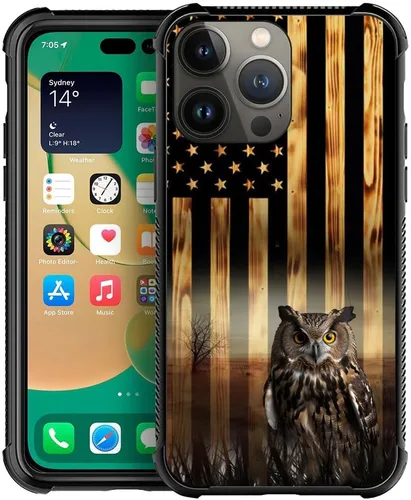 Vista 10 de Funda compatible con iPhone 14 Pro, fundas para mujeres y niñas, cielo azul, flor, luna y mariposa