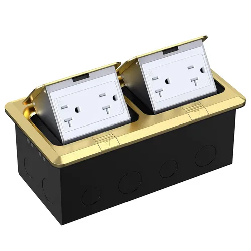 Vista 8 de WEBANG Kit eléctrico de caja de piso doble emergente, salida de receptáculo GFCI de acero inoxidable de 20 amperios, resistente a la intemperie
