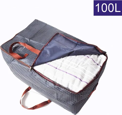 Vista 4 de WITERY Bolsa de almacenamiento de edredón impermeable de 105 L, bolsas de embalaje resistentes debajo de la cama, bolsa de almacenamiento