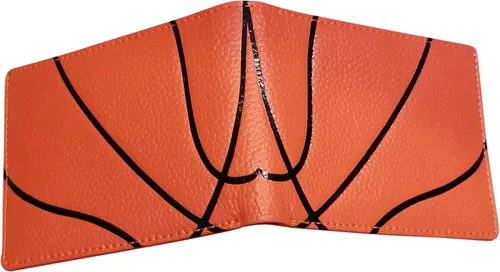 Vista 2 de Billetera de cuero para baloncesto, Naranja, Beísbol