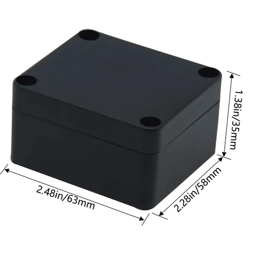 Vista 2 de Zulkit. - Caja de plástico impermeable ABS IP65. - Caja de derivación eléctrica - color negro.