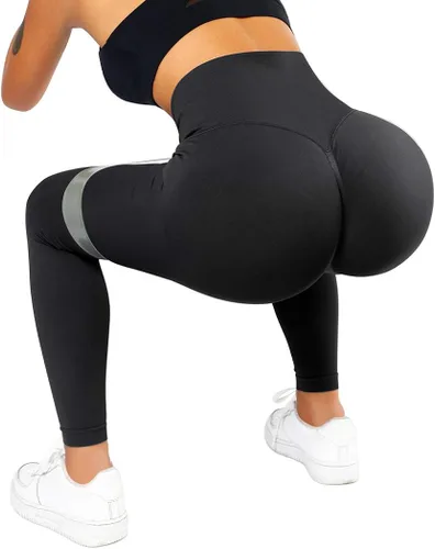 Vista 4 de Suuksess - Calzas para mujeres con levantamiento de glúteos sin costuras pantalones de entrenamiento de yoga con cintura alta