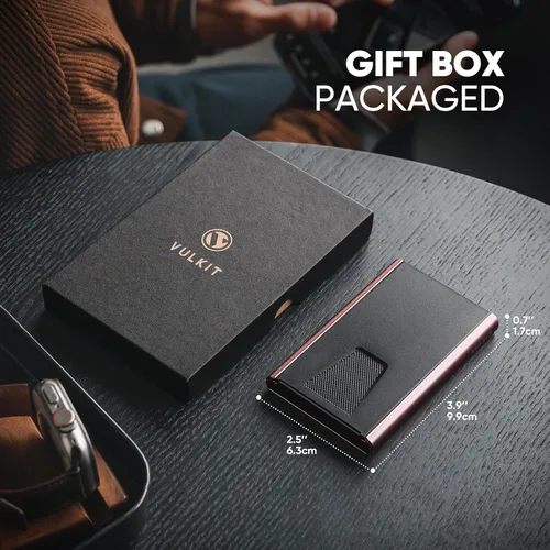 Vista 90 de VULKIT Cartera delgada minimalista para tarjetas VC500 VC500C, Rosado, Minimalista