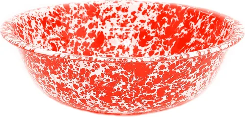 Vista 12 de Enamelware Cuenca pequeña, 4 cuartos de galón, Negro/Blanco Splatter (individual)