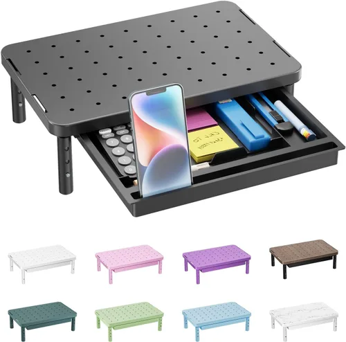 Vista 38 de WALI Soporte para monitor de computadora para escritorio, elevador Negro