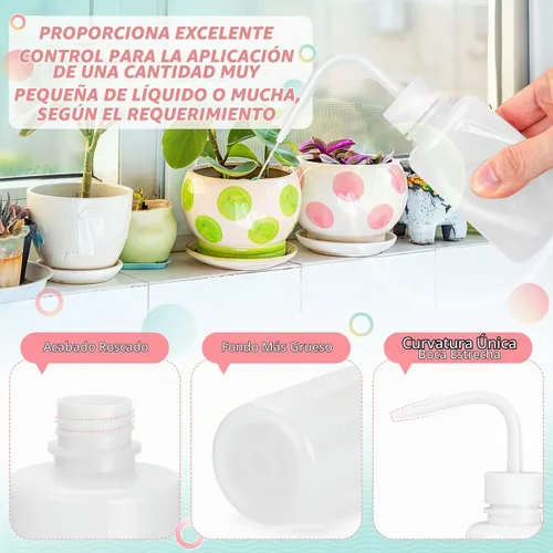 Vista 6 de Valchoose - Botella de lavado de LDPE blanca de 5.1 fl oz, boquilla doblada, diseño portátil, 2 juegos Blanco