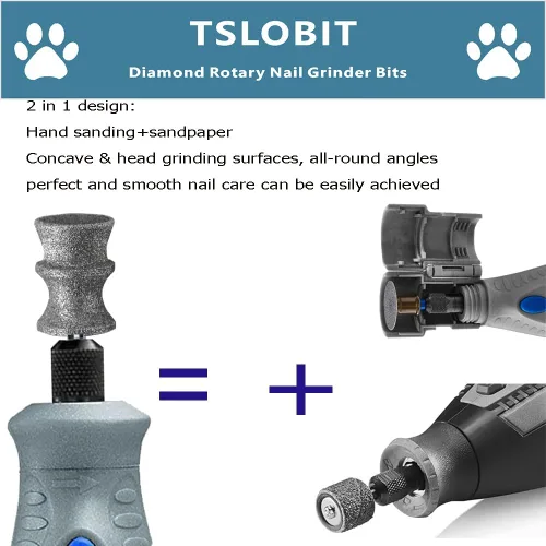 Vista 4 de Diamond Dremel - Accesorio para amoladora de uñas de perro, rueda de 1/8 pulgadas para amoladora de uñas de perro Dremel, broca giratoria