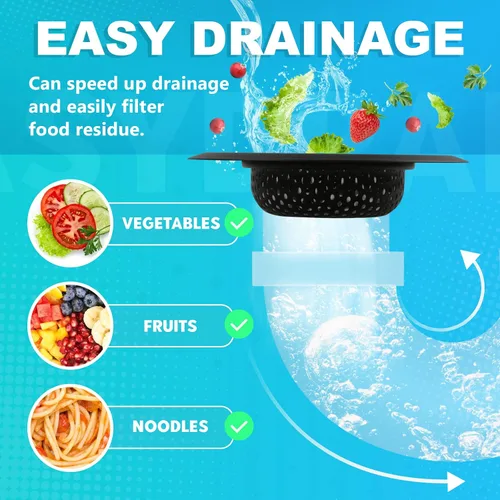 Vista 4 de Colador de drenaje de fregadero, 2 coladores de fregadero de cocina, coladores de fregadero de acero inoxidable de 4.5 pulgadas de diámetro