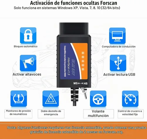 Vista 3 de Elm327 USB compatible con software Forscan Obd2 adaptador para Ford F150 F250 Lincoln Mazda Mercury lector de códigos OBD escáner de diagnóstico