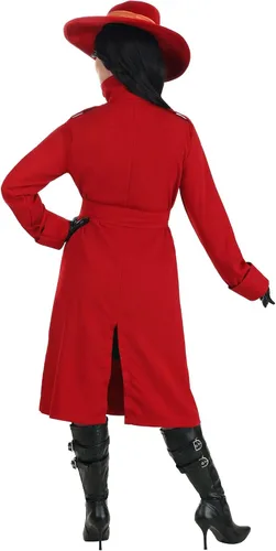 Vista 6 de Disfraz auténtico de Carmen Sandiego para mujer, Rojo