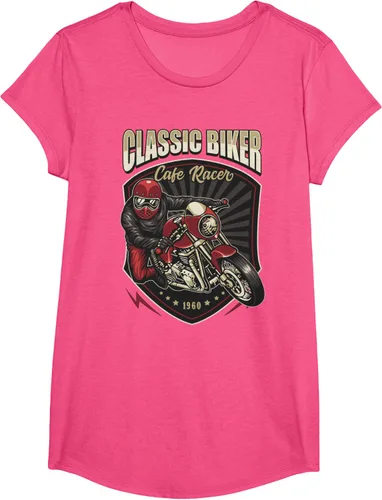 Vista 15 de Camiseta de motocicleta clásica Biker Cafe Racer para hombre, Negro, S