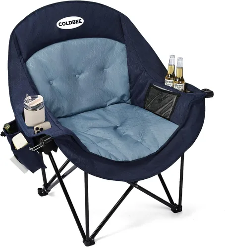 Vista 15 de Silla de camping térmica de gran tamaño, acolchado resistente Negro azabache