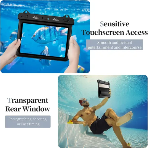 Vista 5 de MoKo Funda impermeable para tablet compatible con Fire HD 8/Fire 7, iPad Mini 6/5/4/3, Galaxy Tab Pro 8.4, Tab S2/Tab E/Tab A 8.0 8.4 hasta 8.5