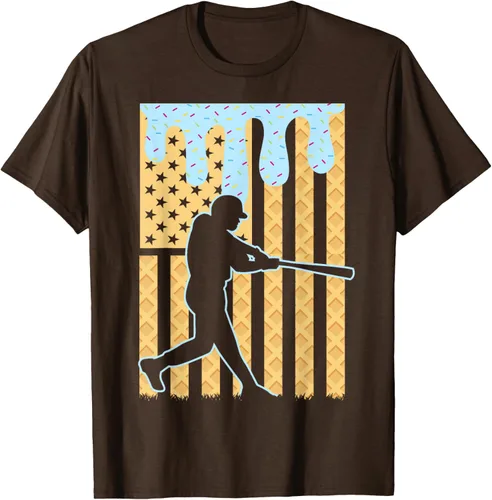 Vista 60 de Camiseta de béisbol Drip Boys Dripping Ice Cream Baseball American Flag, Negro -, Pequeña