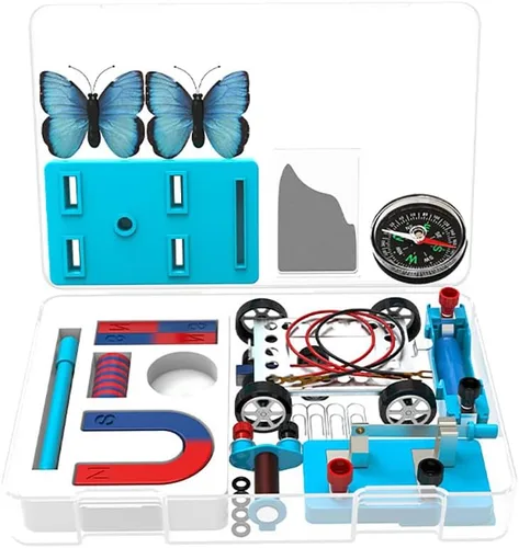 Vista 5 de Imanes para niños Kit de ciencia, experimento de física STEM Herramientas de laboratorio escolar