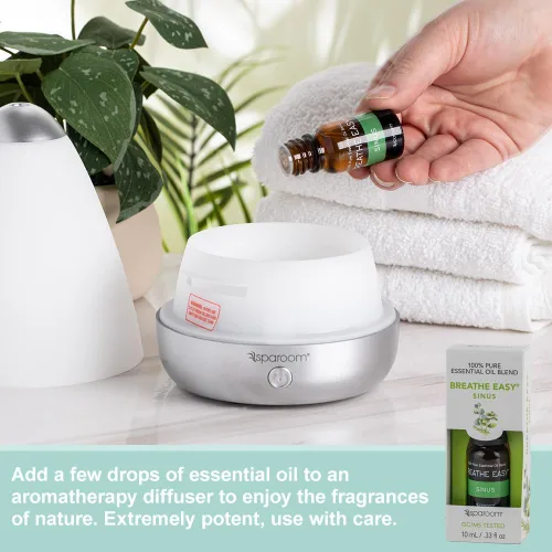Vista 5 de SpaRoom Aromaterapia Aceite esencial 100% puro sin diluir, Breathe Easy Sinusal, 0.3 fl oz