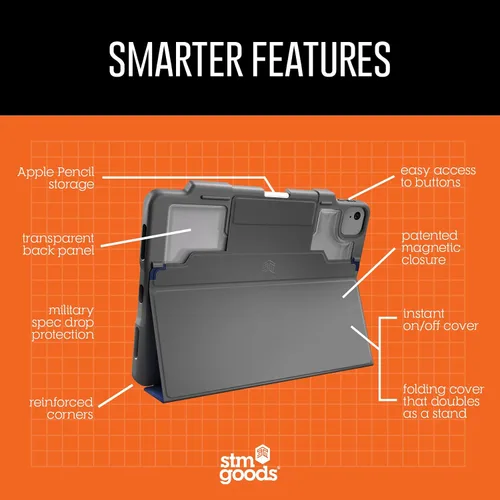 Vista 3 de STM Dux Plus para iPad Air de 11 pulgadas (M4/M3/M2/5ª/4ª generación): ultra protector, ligero con parte trasera transparente, soporte para lápiz