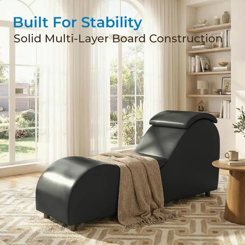 Vista 5 de Mjkone Elegante silla de yoga, tumbona curvada para adultos, color negro