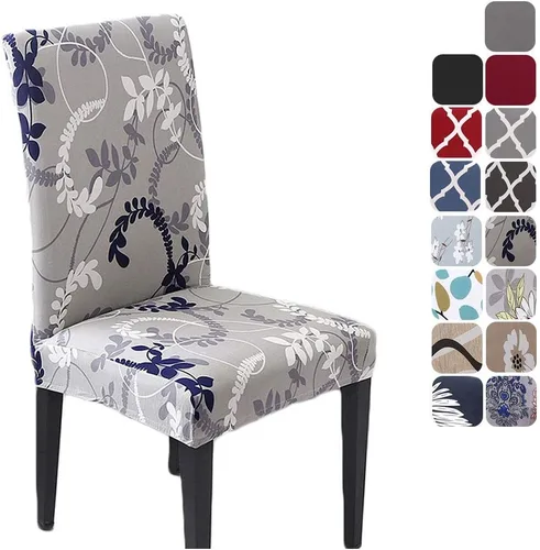 Vista 26 de HZDHCLH Juego de 4 fundas para sillas de comedor color burdeos, fundas elásticas de elastano para sillas Parsons, paquete de 4, fundas de asiento