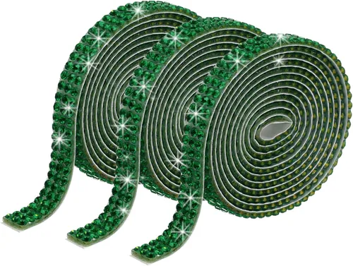 Vista 30 de MECCANIXITY 3 rollos de cinta de diamantes de imitación autoadhesiva de 3 yardas y 0.315 in para proyectos de artes y manualidades, pasteles de Beige