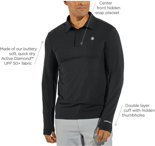 Vista 5 de Coolibar Polo Arobello UPF 50+ para hombre - Protección solar