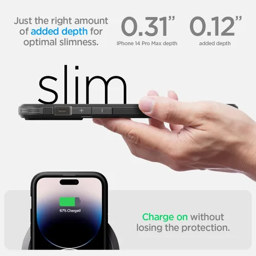 Vista 6 de Spigen Tough Armor MagFit - Funda diseñada para iPhone 14 Pro Max (2022) [Kickstand] [protección de grado militar] compatible con MagFit, compatible