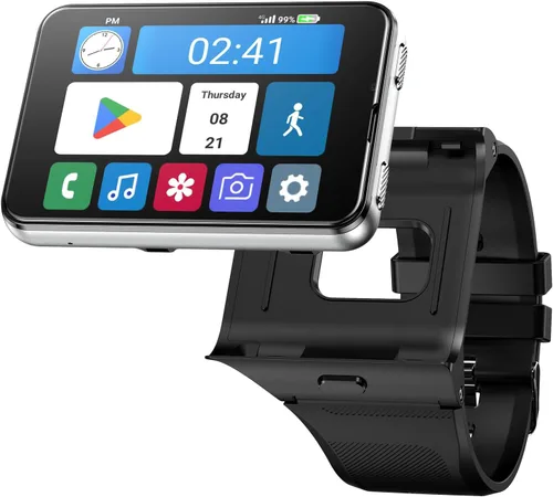 Vista 10 de Reloj inteligente para hombre, 4G, smartwatch para Android e iOS, pantalla táctil de 2.88 pulgadas, Android 11 OS, 6GB+128GB, rastreador