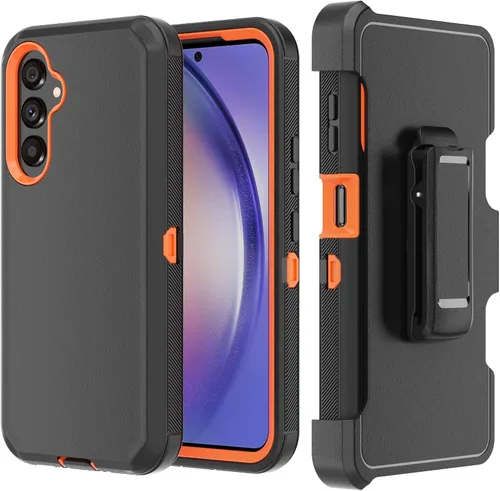 Vista 10 de Funda de teléfono para Samsung Galaxy A54 5G, resistente, dura, a prueba de golpes, con funda de clip para cinturón para Samsung A54 5G 2023 (negro)