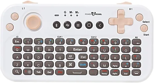 Vista 6 de Teclado de bolsillo Bluetooth con mouse Jog y audio, negro, control remoto inalámbrico compatible con teléfono inteligente, portátil, tableta