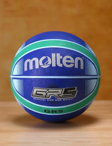 Vista 3 de Molten Balón de baloncesto de goma premium, azul/verde, tamaño junior 5
