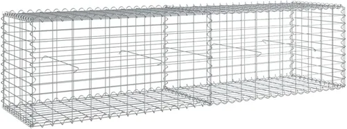 Vista 95 de vidaXL Cesta de gavión con tapa, 39.4 x 19.7 x 39.4 pulgadas, hierro galvanizado rectangular, resistente a la intemperie, montaje sin herramientas