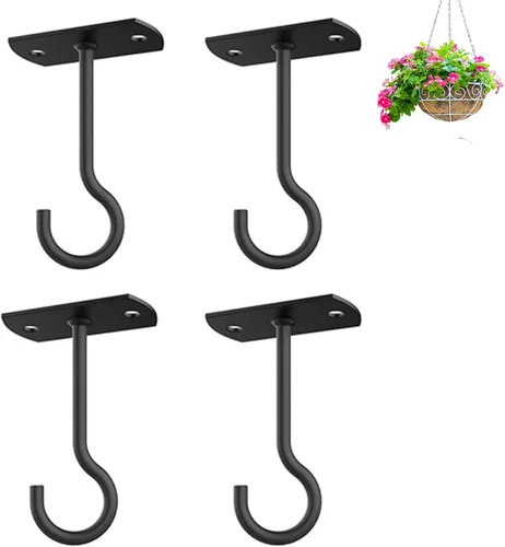 Vista 13 de Ganchos de techo para plantas colgantes, paquete de 2.5 pulgadas, ganchos de pared para plantas, luces, macetas, linternas, comederos de pájaros